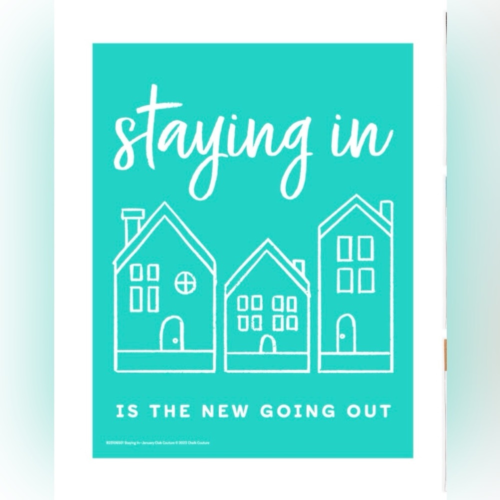 * STAYING IN ~ Chalk Couture Reusable Transfer Stencil ~ 8.5x11